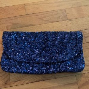 Blue Sequins Clutch